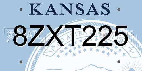 8ZXT225 Kansas License Plate