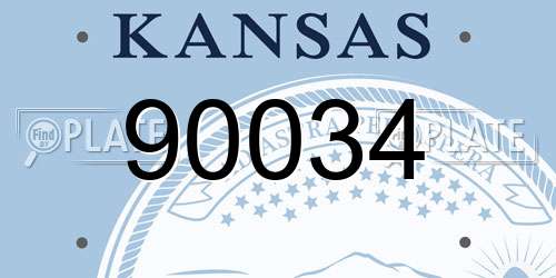 90034 Kansas License Plate