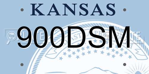 900DSM Kansas License Plate