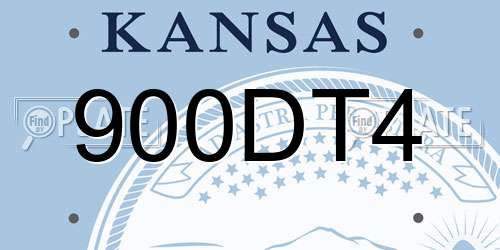 900DT4 Kansas License Plate
