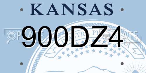 900DZ4 Kansas License Plate