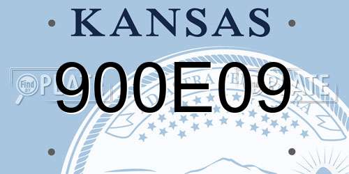 900E09 Kansas License Plate