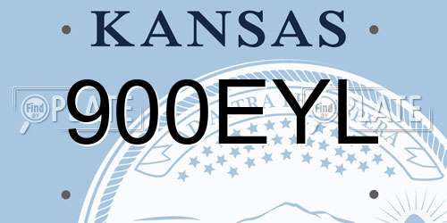 900EYL Kansas License Plate