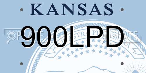 900LPD Kansas License Plate