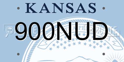 900NUD Kansas License Plate