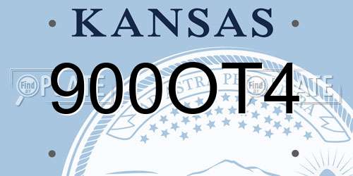 900OT4 Kansas License Plate