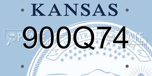 900Q74 Kansas License Plate