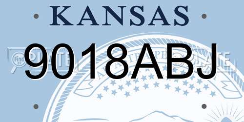 9018ABJ Kansas License Plate