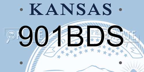 901BDS Kansas License Plate