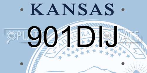 901DIJ Kansas License Plate