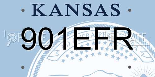 901EFR Kansas License Plate