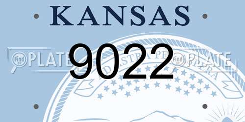 9022 Kansas License Plate