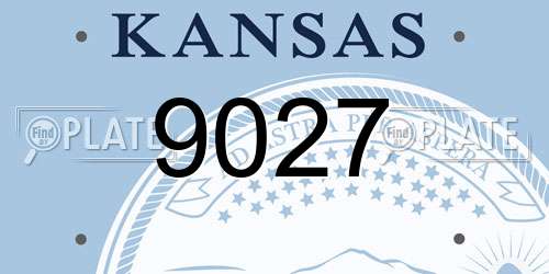 9027 Kansas License Plate