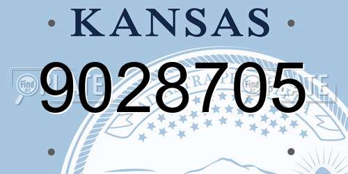 9028705 Kansas License Plate