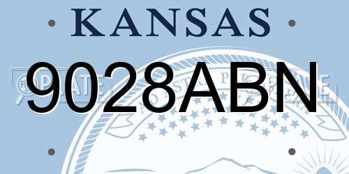 9028ABN Kansas License Plate