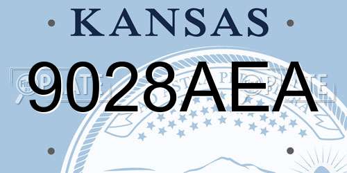 9028AEA Kansas License Plate