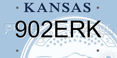 902ERK Kansas License Plate