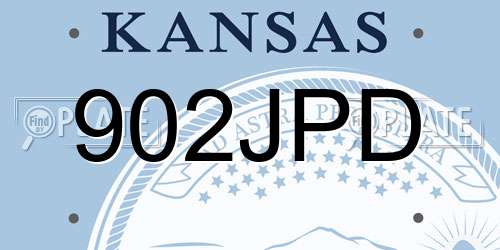 902JPD Kansas License Plate