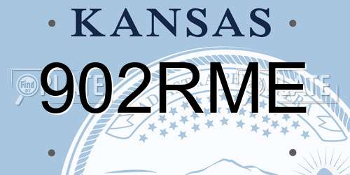 902RME Kansas License Plate