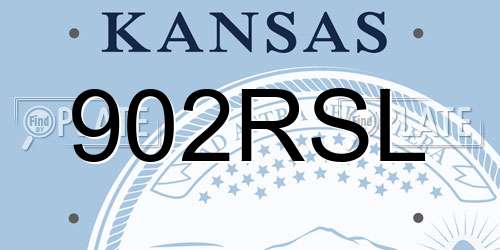 902RSL Kansas License Plate