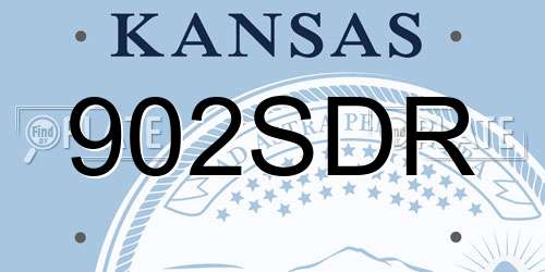 902SDR Kansas License Plate
