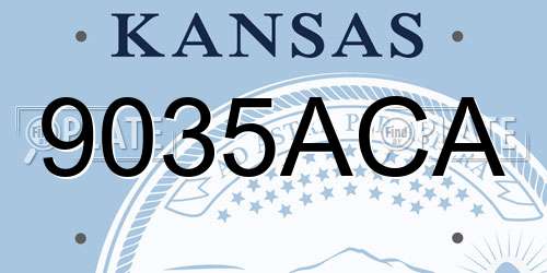 9035ACA Kansas License Plate