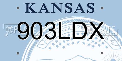 903LDX Kansas License Plate