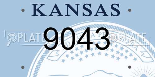 9043 Kansas License Plate