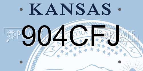 904CFJ Kansas License Plate