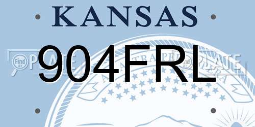 904FRL Kansas License Plate