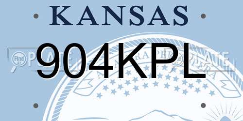 904KPL Kansas License Plate
