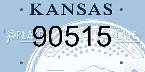 90515 Kansas License Plate