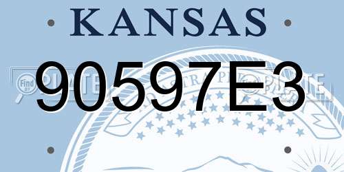 90597E3 Kansas License Plate