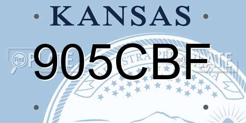 905CBF Kansas License Plate
