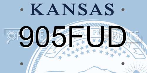905FUD Kansas License Plate