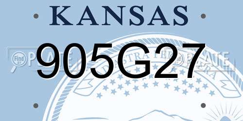 905G27 Kansas License Plate
