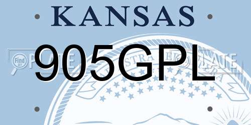 905GPL Kansas License Plate