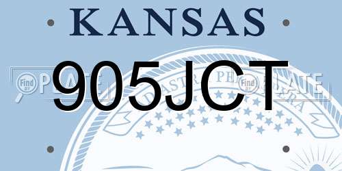 905JCT Kansas License Plate