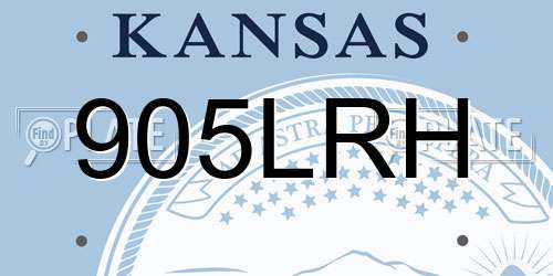 905LRH Kansas License Plate