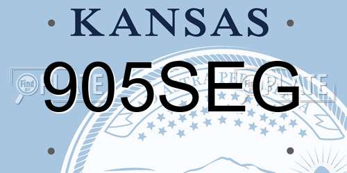 905SEG Kansas License Plate