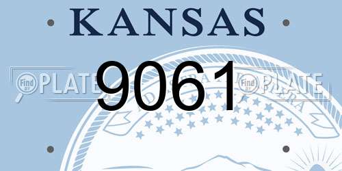 9061 Kansas License Plate