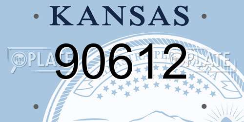 90612 Kansas License Plate
