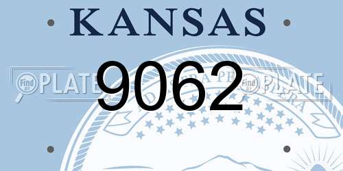 9062 Kansas License Plate