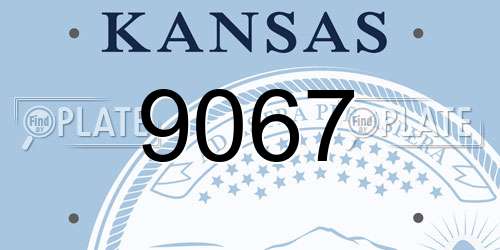 9067 Kansas License Plate