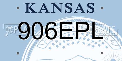 906EPL Kansas License Plate