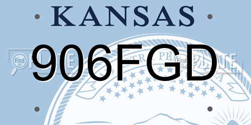 906FGD Kansas License Plate