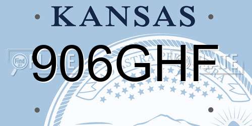 906GHF Kansas License Plate