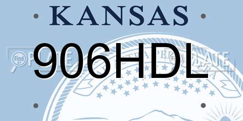 906HDL Kansas License Plate
