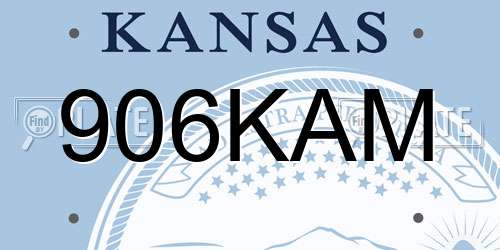 906KAM Kansas License Plate