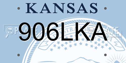 906LKA Kansas License Plate